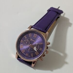 Unisex Royal Purple Geneva Quartz Ghost Watch